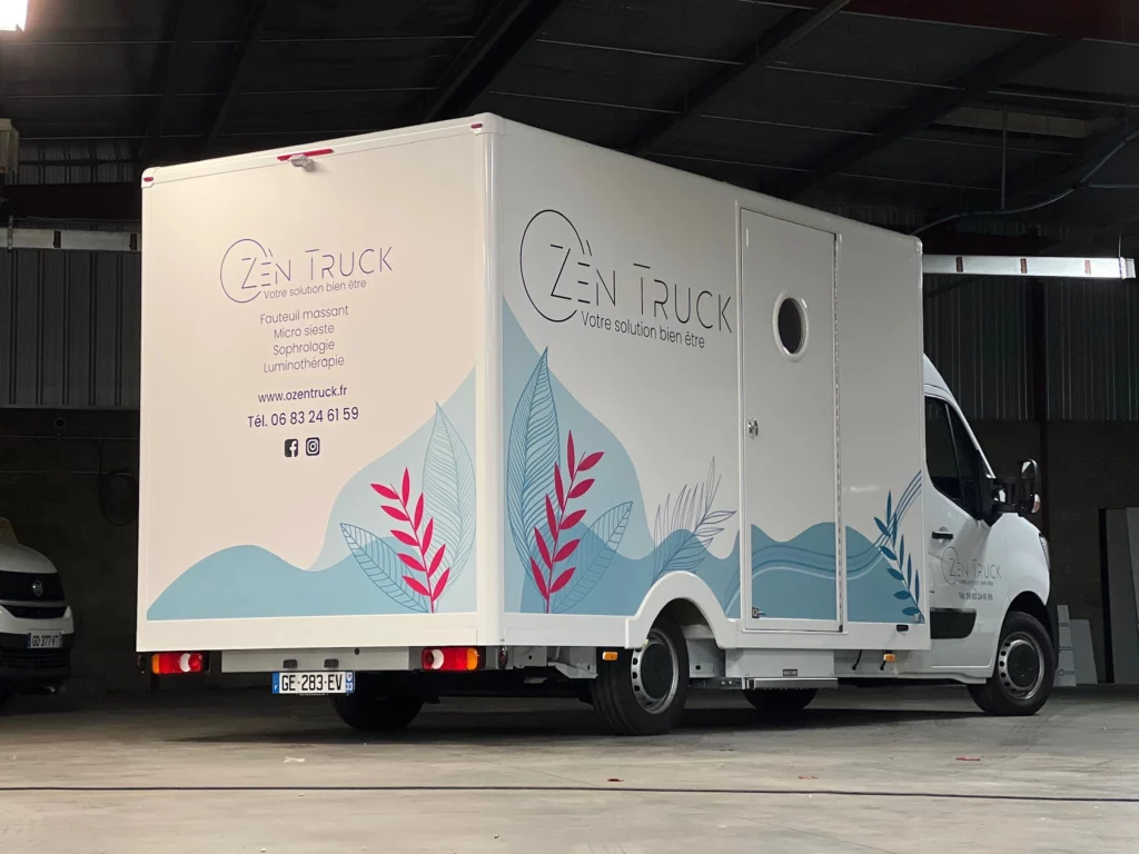 Covering et publicité sur un véhicule pour O zen truck